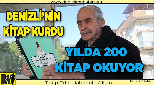 Denizli'nin 80 yaşındaki "kitap kurdu" kitap kafenin müdavimi oldu