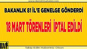 18 Mart törenleri  iptal edildi