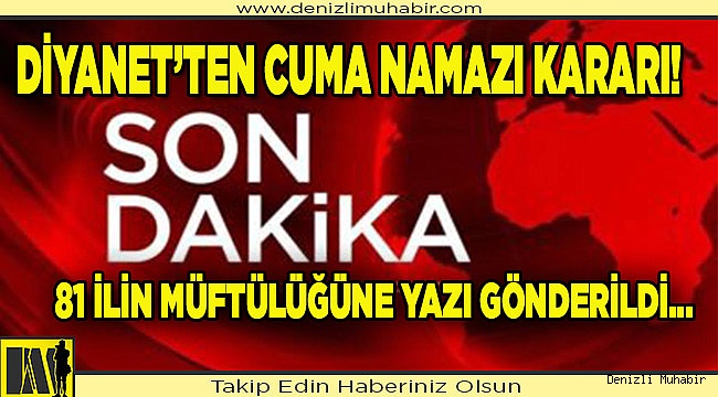 81 ilin müftülüğüne yazı gönderildi