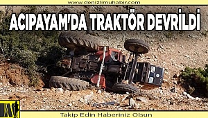 Acıpayam'da traktör devrildi