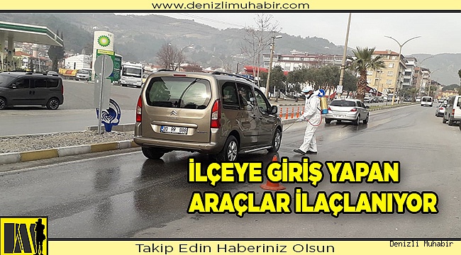 Buldan’a giriş yapan tüm araçlar ilaçlanıyor