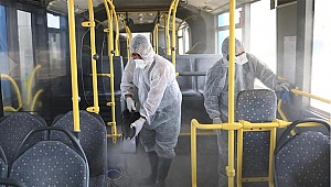 Büyükşehir otobüslerinde dezenfeksyion işlemleri artırıldı