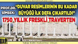 Denizli'deki Laodikya Antik Kenti'nde 1750 yıllık freskli travertenler ayağa kaldırıldı