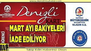 Denizli Öğrenci Kart abonmanlarında mart ayı iadesi