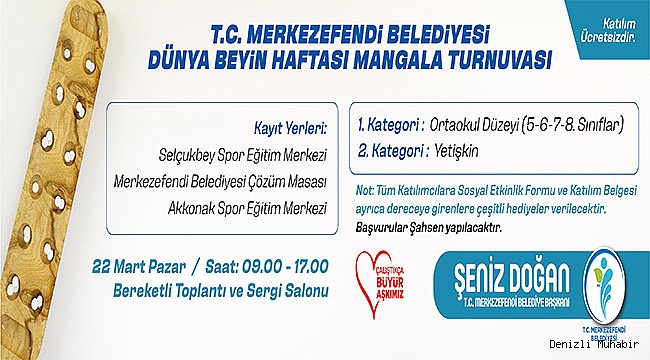 MERKEZEFENDİ BELEDİYESİ MANGALA TURNUVASI DÜZENLİYOR
