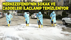 MERKEZEFENDİ’NİN SOKAK VE CADDELERİ İLAÇLANIP TEMİZLENİYOR