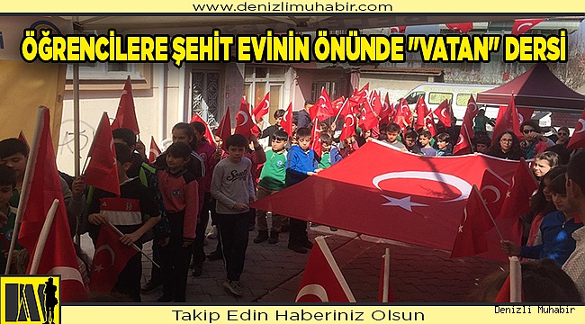 Öğrencilere şehit evinin önünde "vatan" dersi
