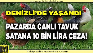 Pazarda canlı Tavuk satana 10 bin lira ceza kesildi
