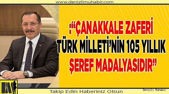 Rektör Bağ: “Çanakkale Zaferi Türk Milleti’nin 105 Yıllık  Şeref Madalyasıdır”