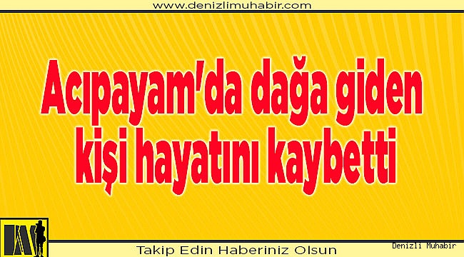 Acıpayam'da dağa giden kişi hayatını kaybetti