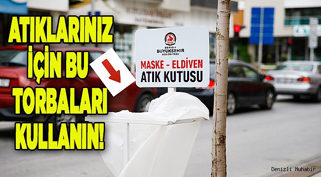 Büyükşehir'den maske ve eldivenler için atık kutusu