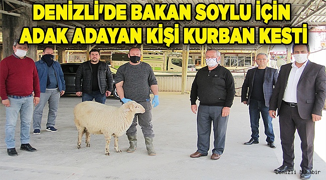 Denizli'de Bakan Soylu için adak adayan kişi kurban kesti