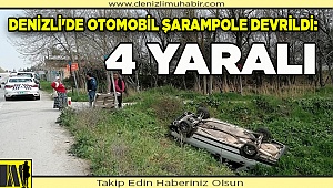 Denizli'de otomobil şarampole devrildi: 4 yaralı