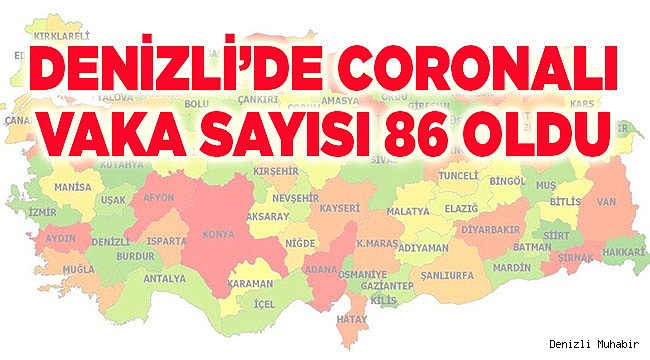 Denizli'de vaka sayısı 86 oldu