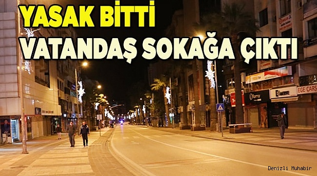 Denizli'de yasağın sona ermesinin ardından vatandaşlar sokağa çıktı