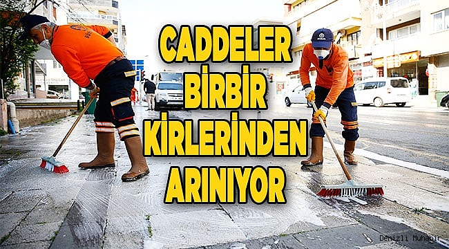 Emek ve İnönü Caddesi yıkanıp dezenfekte edildi