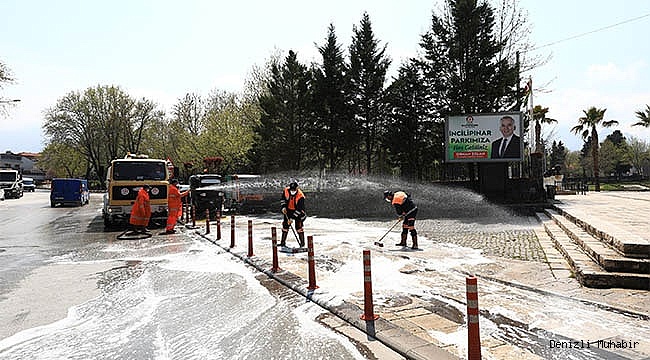 İncilipınar Caddesi yıkanıp dezenfekte edildi