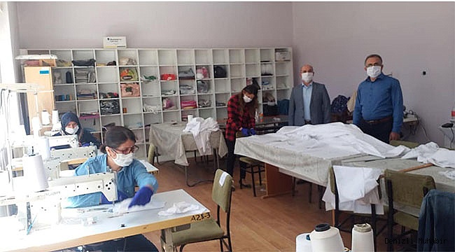 Sarayköy’de maske üretim seferberliği başladı