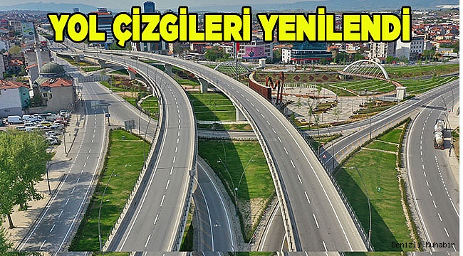 Sokağa çıkma kısıtlamasında yol çizgileri yenilendi