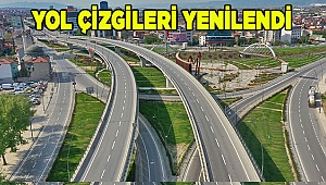 Sokağa çıkma kısıtlamasında yol çizgileri yenilendi