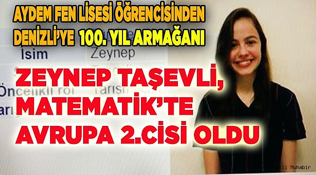 Zeynep Taşevli, Matematik’te Avrupa 2.cisi oldu