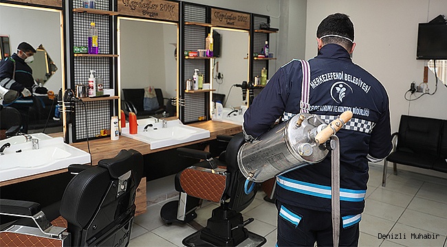 BERBER, KUAFÖR VE GÜZELLİK SALONLARINDA DEZENFEKTE BAŞLADI