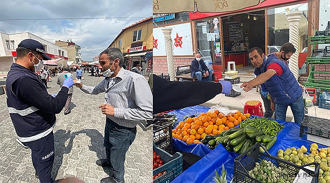 Buldan Belediyesi, esnafa maske dağıttı