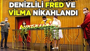 Denizli'de "Fred ve Vilma" kostümleri giyen çiftin nikahı "sosyal mesafeli" kıyıldı