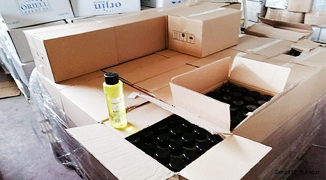 Denizli'de kaçak üretilen 3 bin 250  litre kolonya ele geçirildi
