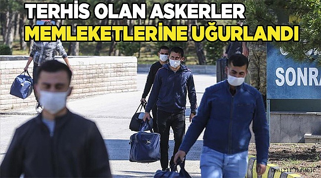 Terhis olan askerler memleketlerine uğurlandı