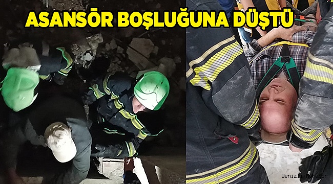 Asansör boşluğuna düştü, imdadına itfaiye yetişti