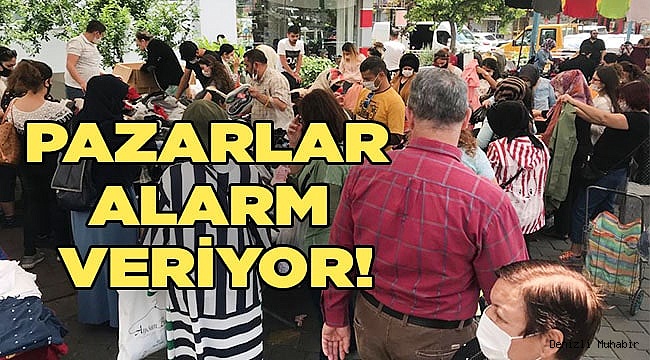 Çarşamba pazarı sosyal mesafesiz, denetimsiz açıldı