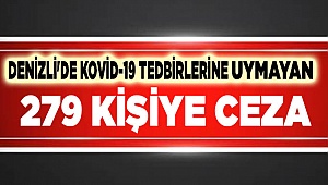 Denizli'de Kovid-19 tedbirlerine uymayan 279 kişiye ceza