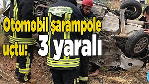 Denizli'de şarampole devrilen otomobildeki 3 kişi yaralandı