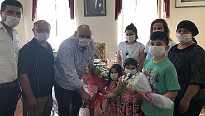 Lösemili çocuklardan Başkan Şevik’e teşekkür ziyareti