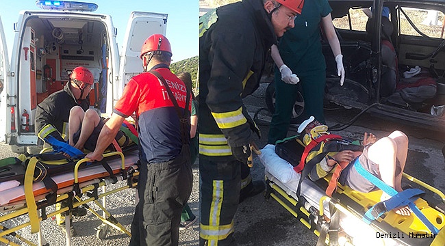 Tavas'ta kaza, 2'si çocuk 3 yaralı