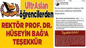 UltrAslan'lardan  Rektör Bağ’a teşekkür mektubu