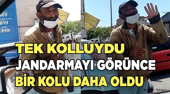 Denizli'de engelli görünümlü dilenci jandarmaya yakalandı