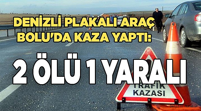 Denizli plakalı araç Bolu'da kaza yaptı: 2 ölü 1 yaralı