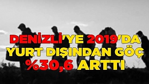 Denizli'ye 2019'da yurt dışından göç %30,6 arttı