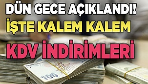 İşte kalem kalem KDV indirimleri