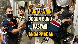 Jandarmadan küçük Mustafa'ya doğum günü pastası