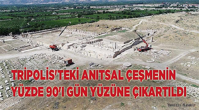 Tripolis'teki anıtsal çeşmenin yüzde 90'ı gün yüzüne çıkartıldı