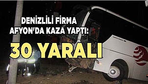 Denizlili firma Afyon'da kaza yaptı: 30 yaralı
