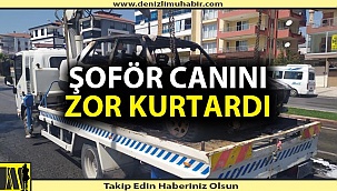 Denizli'de araç hareket halindeyken alev aldı