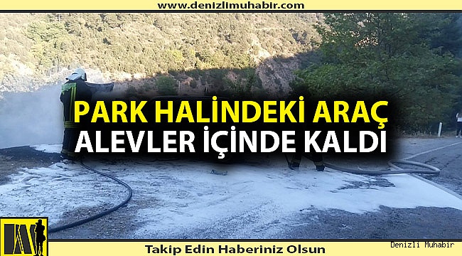 Denizli'de araç yangını
