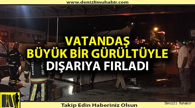 Denizli'de köprüye takılan çekici paniğe neden oldu