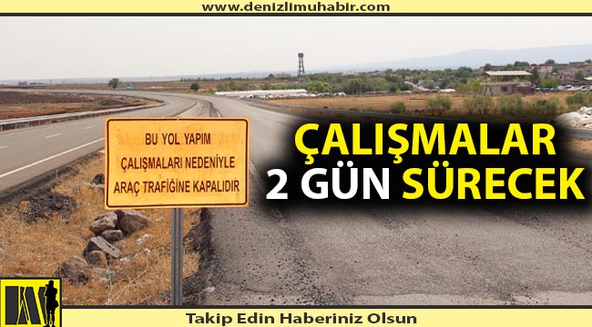 Denizli'de yol yapım çalışması