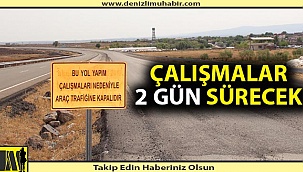 Denizli'de yol yapım çalışması