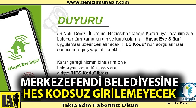 Merkezefendi Belediyesinde HES kodu uygulaması başlatıldı